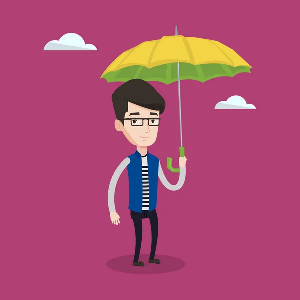 Uomo d'affari con illustrazione vettoriale ombrello . — Vettoriale Stock