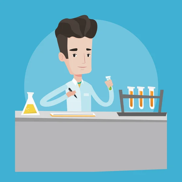Laboratory assistant working vector illustration. — Stock Vector