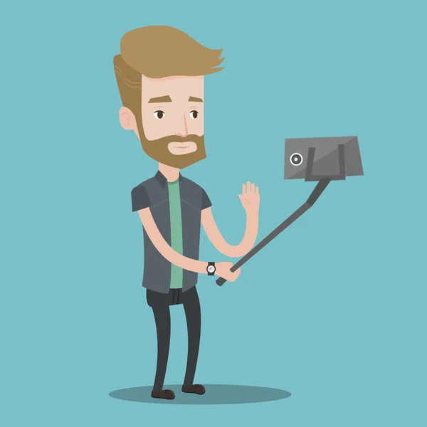 Man making selfie vector illustration. — Stock Vector