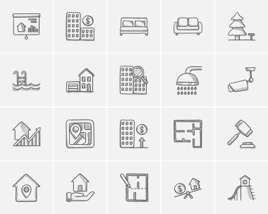 Emlak kroki Icon set.