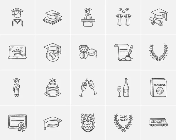 Set di icone schizzo educativo . — Vettoriale Stock