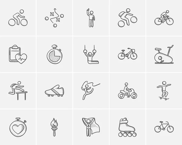 Juego de iconos de sketch deportivo . — Archivo Imágenes Vectoriales