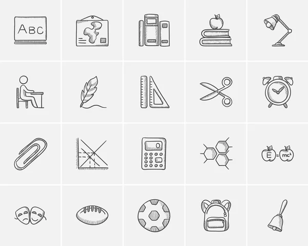 Onderwijs sketch icon set. — Stockvector