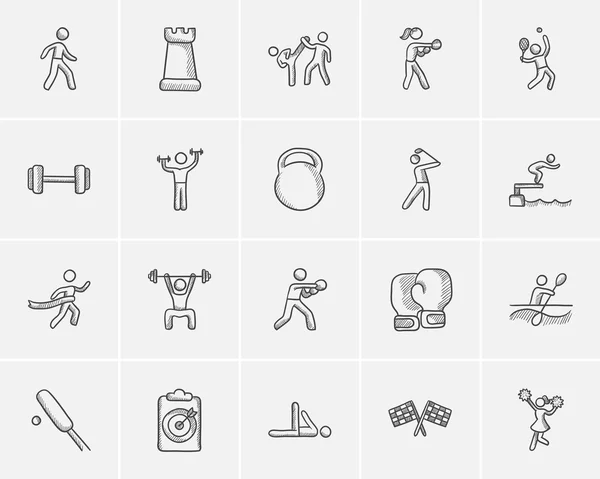 Spor kroki Icon set. — Stok Vektör