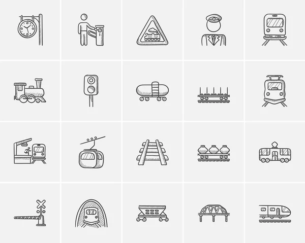 Transportation sketch icon set. — Stock Illustration Transportation sketch icon set. Stock Illustration