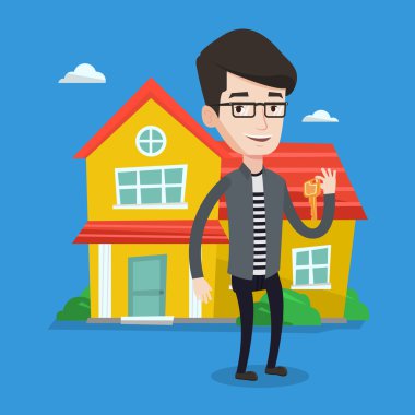 Emlakçı anahtar vektör çizim ile.