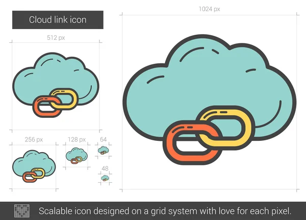 Cloud lijn koppelingspictogram. — Stockvector