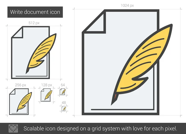 Écrire l'icône de ligne document . — Image vectorielle