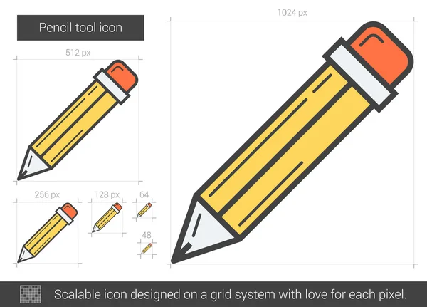 Ikon baris alat pensil . - Stok Vektor