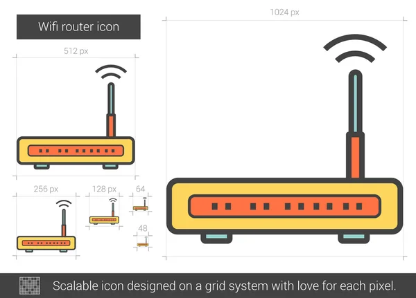 Icône de ligne de routeur Wifi. — Image vectorielle