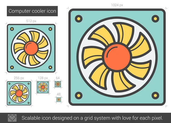 Icono de línea enfriador ordenador . — Archivo Imágenes Vectoriales