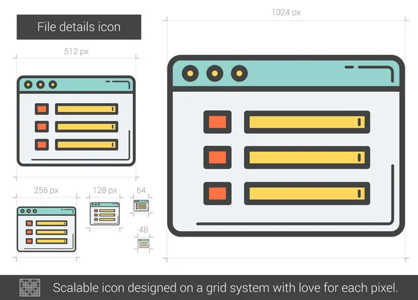 Détails du fichier icône de ligne . — Image vectorielle