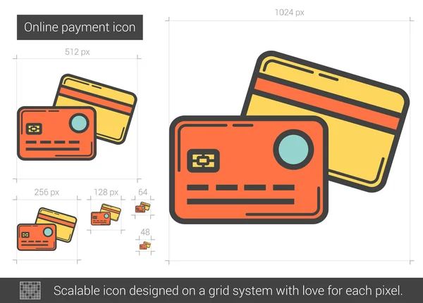 Ícone de linha de pagamento online . —  Vetores de Stock