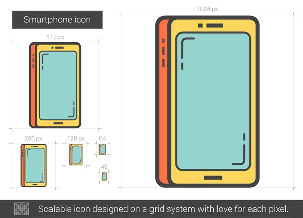 Icône de ligne smartphone. — Image vectorielle