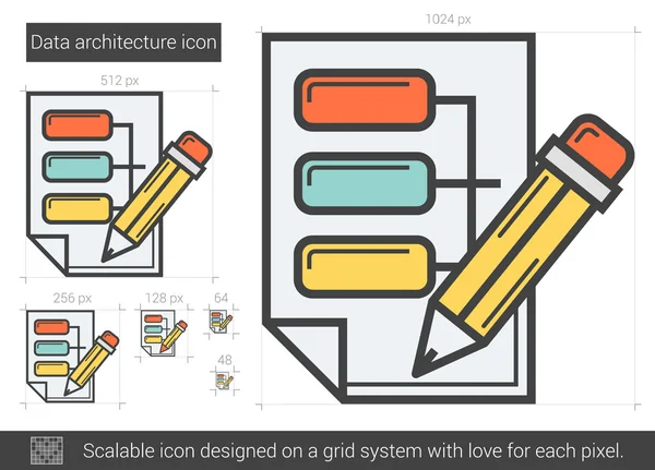 Liniensymbol für Datenarchitektur. — Stockvektor