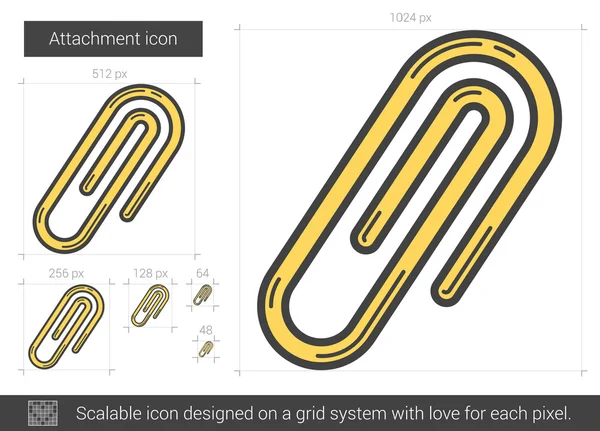 Lijn bijlagepictogram. — Stockvector