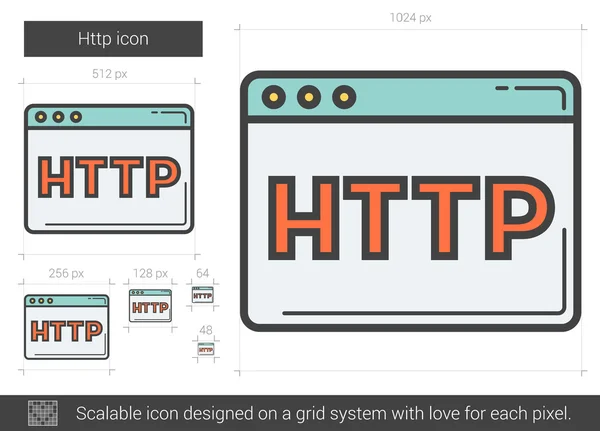 Icono de línea Http . — Archivo Imágenes Vectoriales