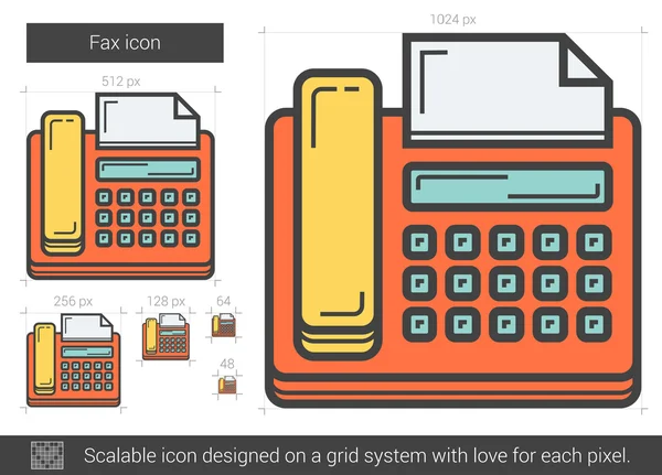 Icono de línea de fax. — Archivo Imágenes Vectoriales