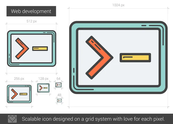 Icono de línea de desarrollo web. — Archivo Imágenes Vectoriales