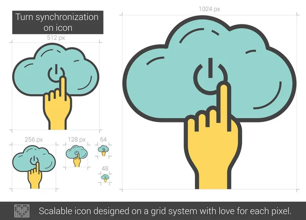 Synchronisierung auf dem Line-Symbol einschalten. — Stockvektor