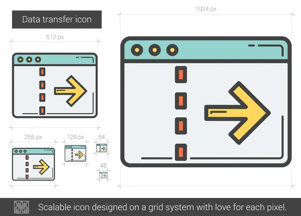 Icono de línea de transferencia de datos . — Archivo Imágenes Vectoriales