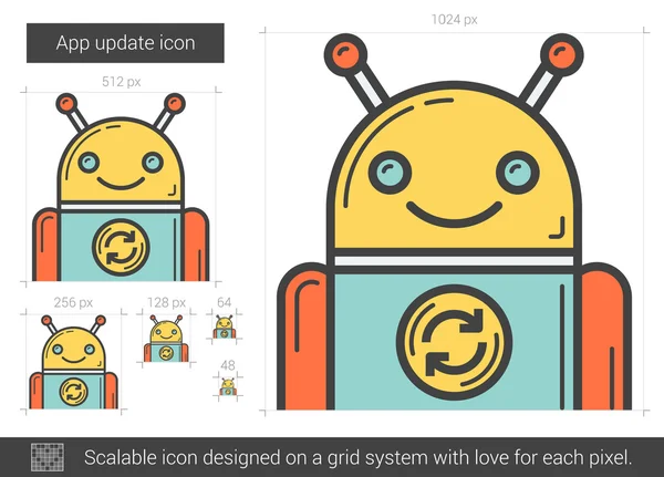 App update line icon. — Stock Vector