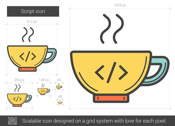 Script regel pictogram. — Stockvector