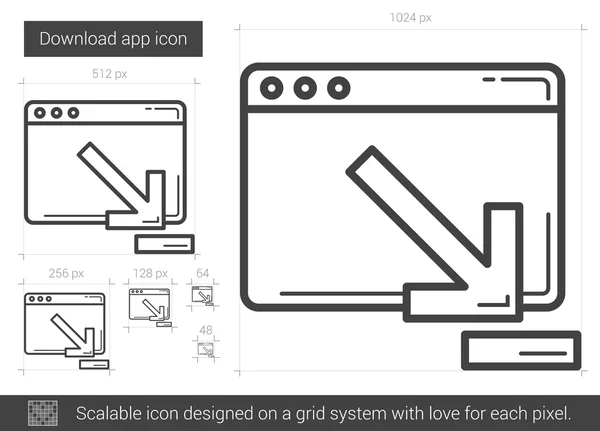 Descargar icono de línea de aplicación . — Archivo Imágenes Vectoriales