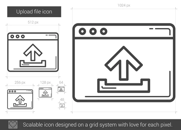 Icon für Dateizeilen hochladen. — Stockvektor