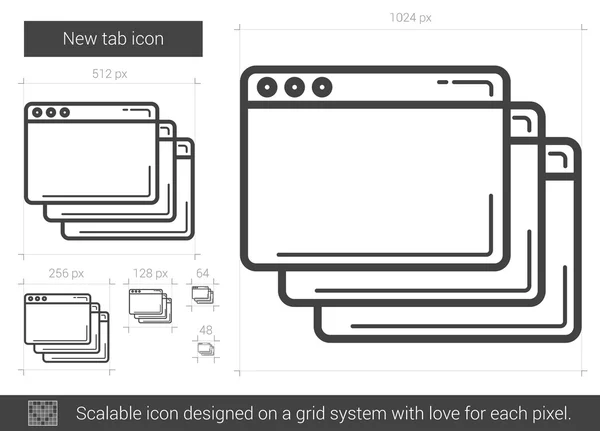 Ikon baris tab baru . - Stok Vektor