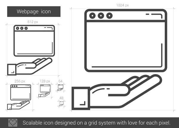 Icono de línea página web . — Vector de stock