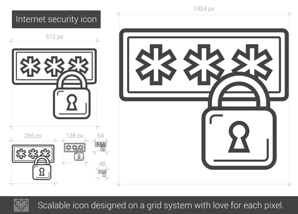 Internet security linii ikona. — Wektor stockowy