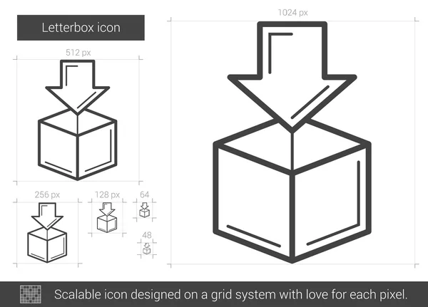 Letterbox linii ikona. — Wektor stockowy