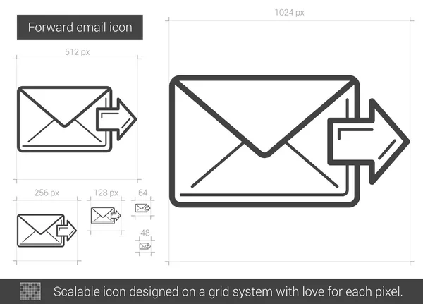 Reenviar icono de línea de correo electrónico . — Vector de stock