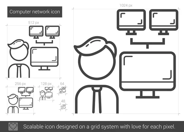 Піктограма лінії комп'ютерних мереж . — стоковий вектор