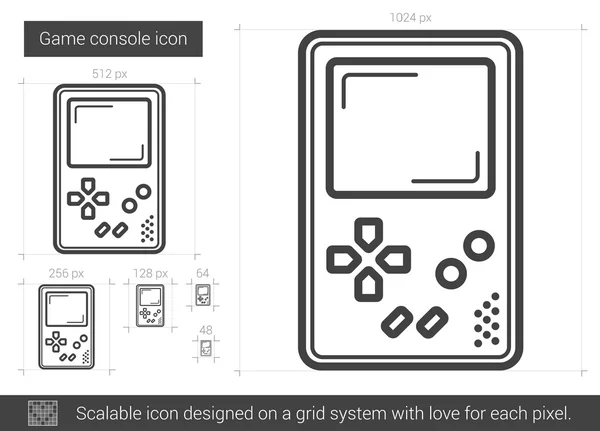 Icône ligne console de jeu . — Image vectorielle