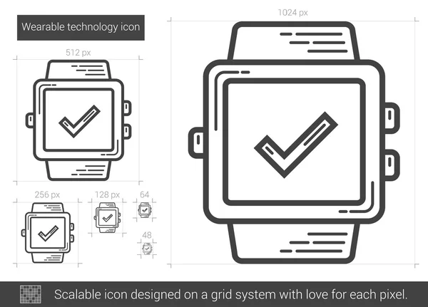 ウェアラブル技術線アイコン. — ストックベクタ