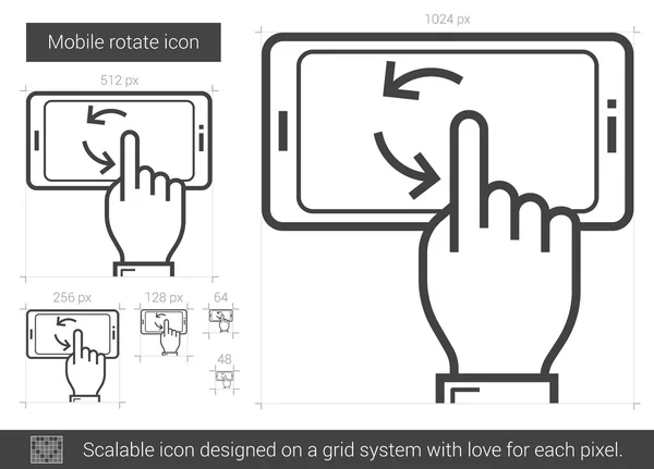 Celular girar ícone de linha . — Vetor de Stock