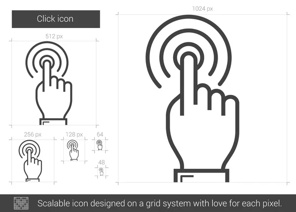 Zeilensymbol anklicken. — Stockvektor
