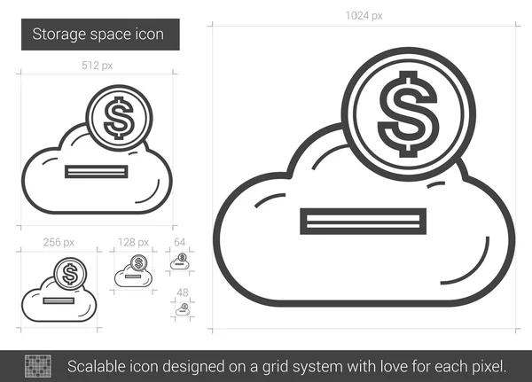 Icono de línea de almacenamiento . — Vector de stock