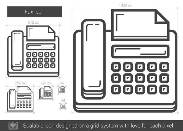 Icono de línea de fax. — Archivo Imágenes Vectoriales