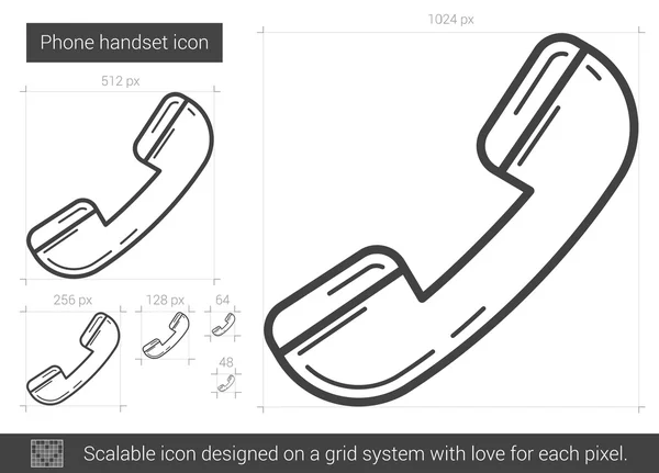 Phone handset line icon. — Stock Vector