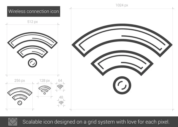 Icône de ligne de connexion sans fil . — Image vectorielle