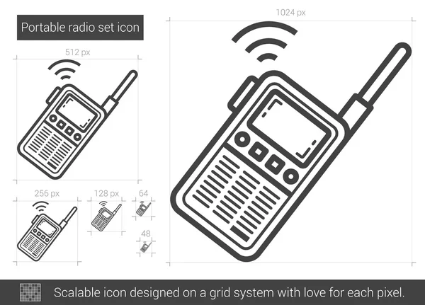 Icône de ligne de radio portable . — Image vectorielle