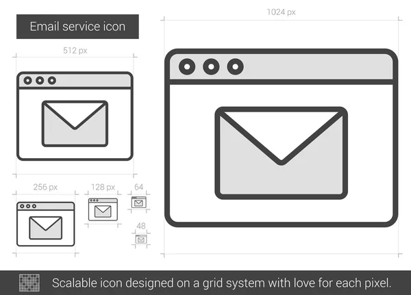 Línea de servicio de correo electrónico icono . — Archivo Imágenes Vectoriales