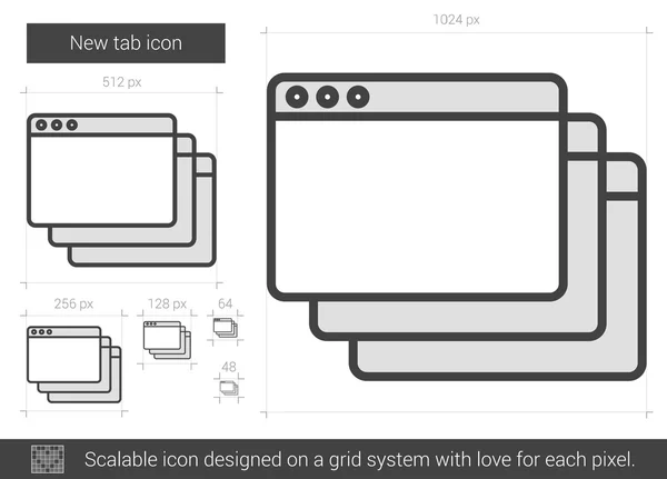 Neues Tab-Line-Symbol. — Stockvektor