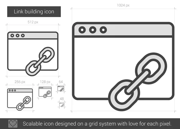 Link Building Line Icon. — Stockvektor