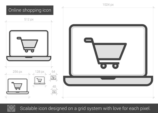 Ikona linii handlowej online. — Wektor stockowy