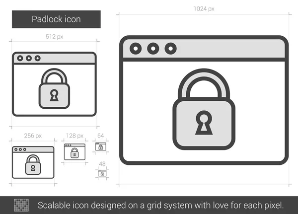 Ikona kłódki linii. — Wektor stockowy
