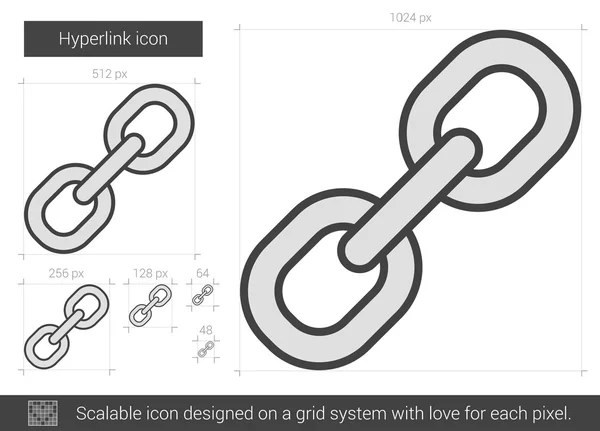 Ícone de linha de hiperlink . — Vetor de Stock